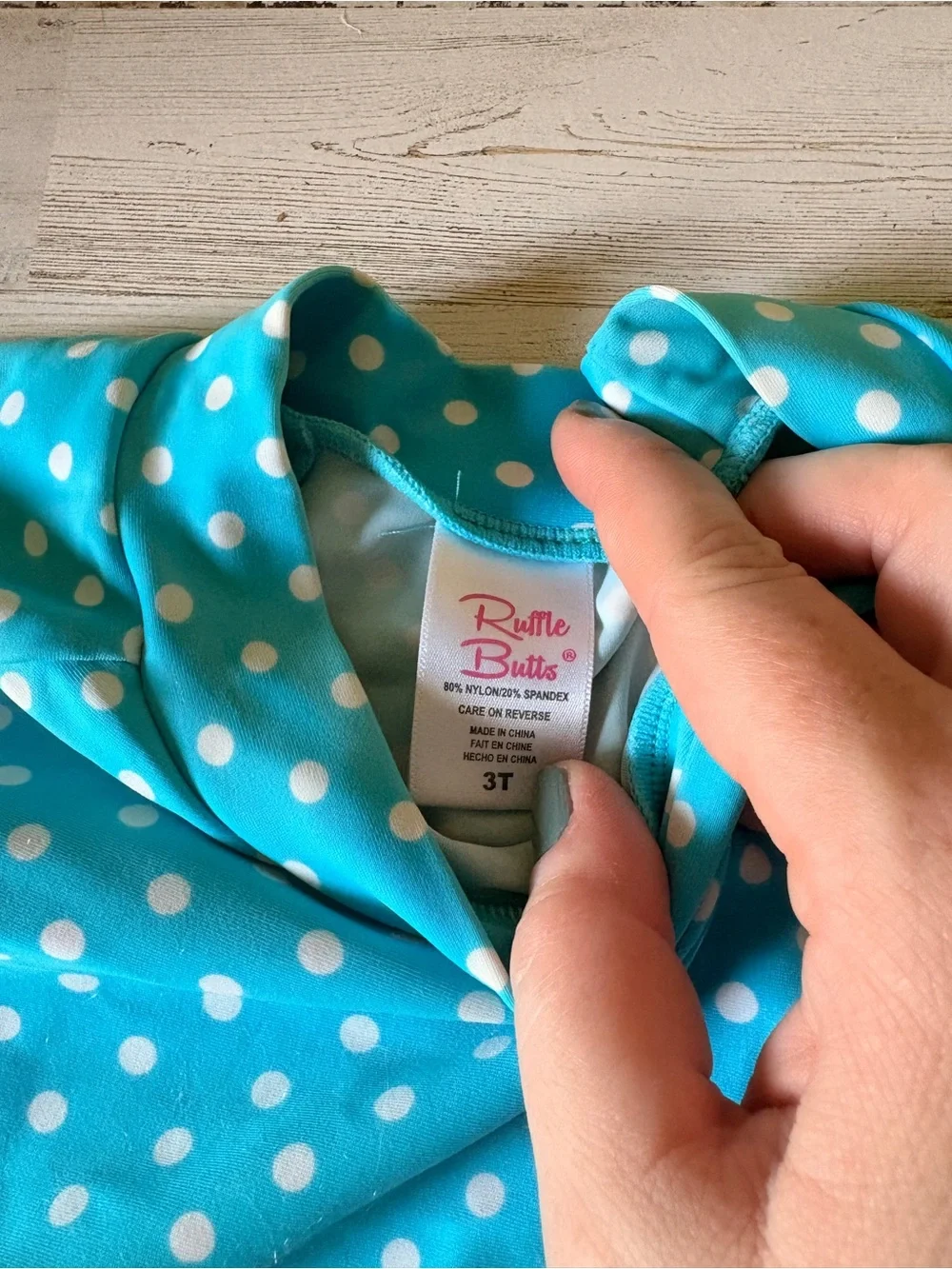 Ruffle Butts Turquoise & White Polka Dot Ruffle Rashguard Set